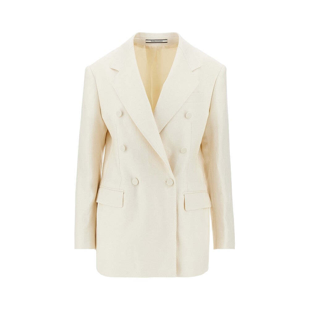 Tagliatore Double-Breasted Linen Twill Jacket